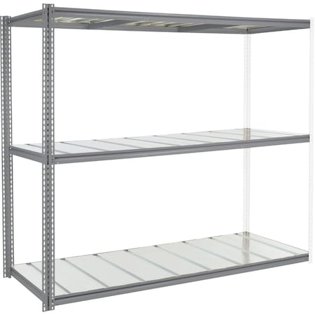 Global Industrial High Capacity Add-On Rack 96x24x60 Levels Steel Deck 800lb Per Level GRY 581055GY